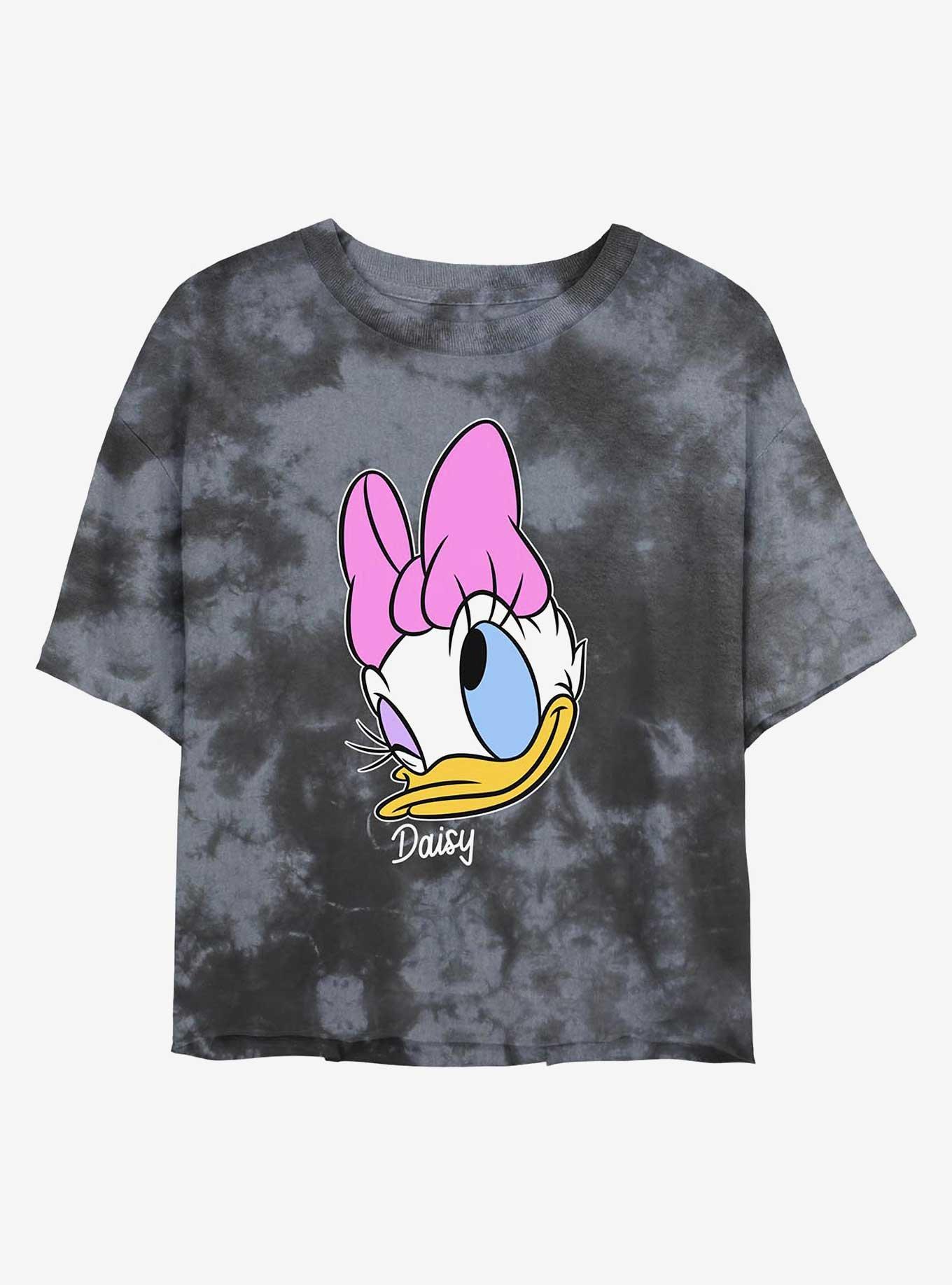 Disney Daisy Duck Big Face Tie-Dye Girls Crop T-Shirt, , hi-res