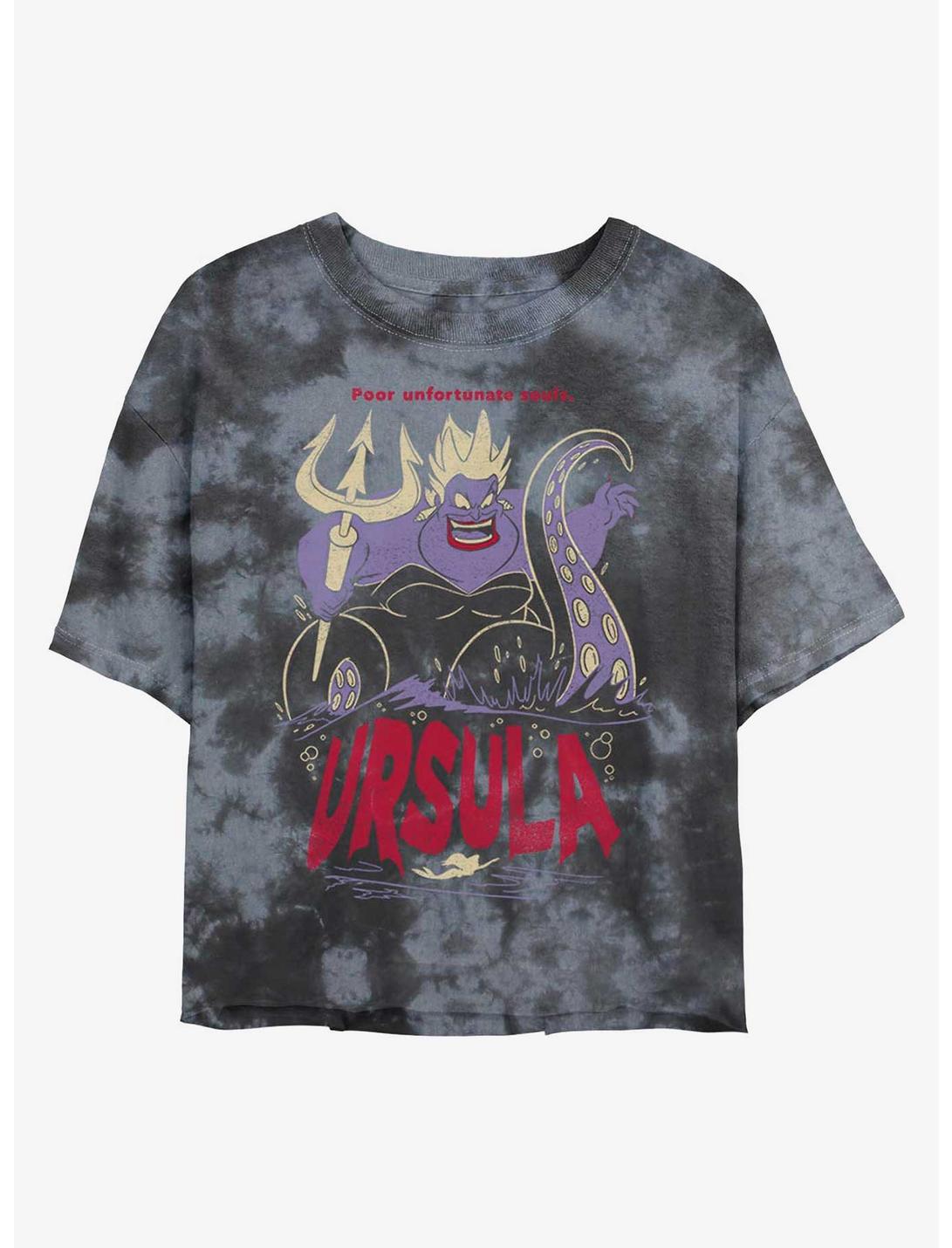 Disney The Little Mermaid Ursula The Sea Witch Tie-Dye Girls Crop T-Shirt, BLKCHAR, hi-res