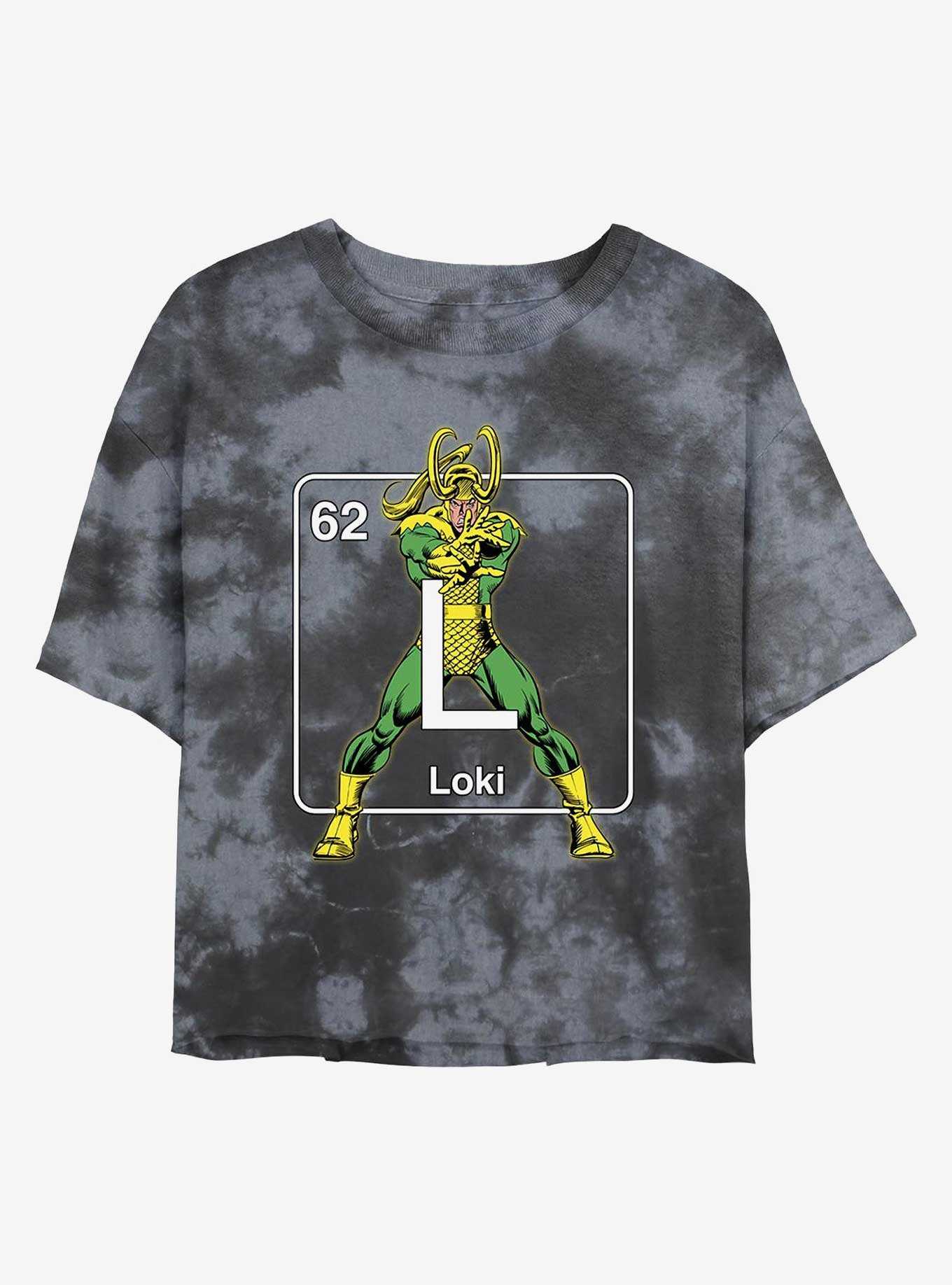 Marvel Loki Periodic Loki Tie-Dye Girls Crop T-Shirt, , hi-res