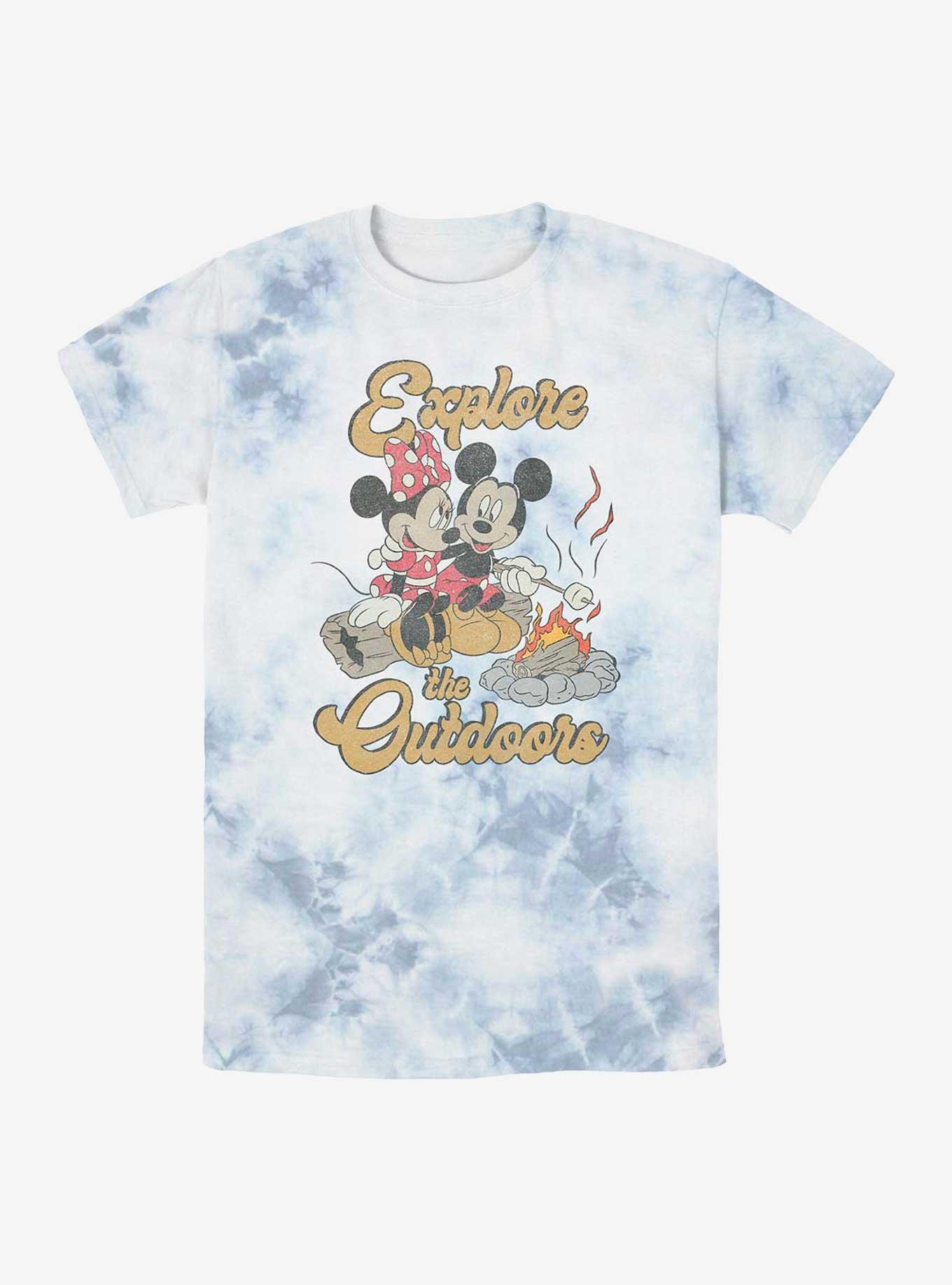 Disney Mickey Mouse Outdoors Campfire Tie-Dye T-Shirt, WHITEBLUE, hi-res