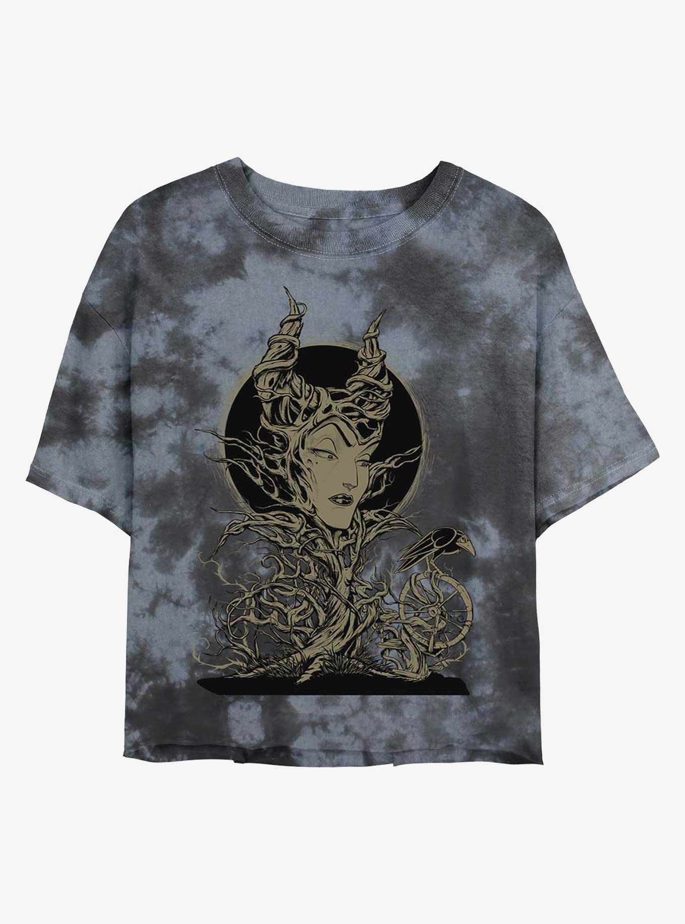Disney Maleficent The Gift Tie-Dye Girls Crop T-Shirt, BLKCHAR, hi-res