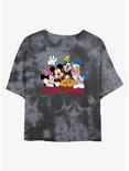 Disney Mickey Mouse Disney Squad Tie-Dye Girls Crop T-Shirt, BLKCHAR, hi-res
