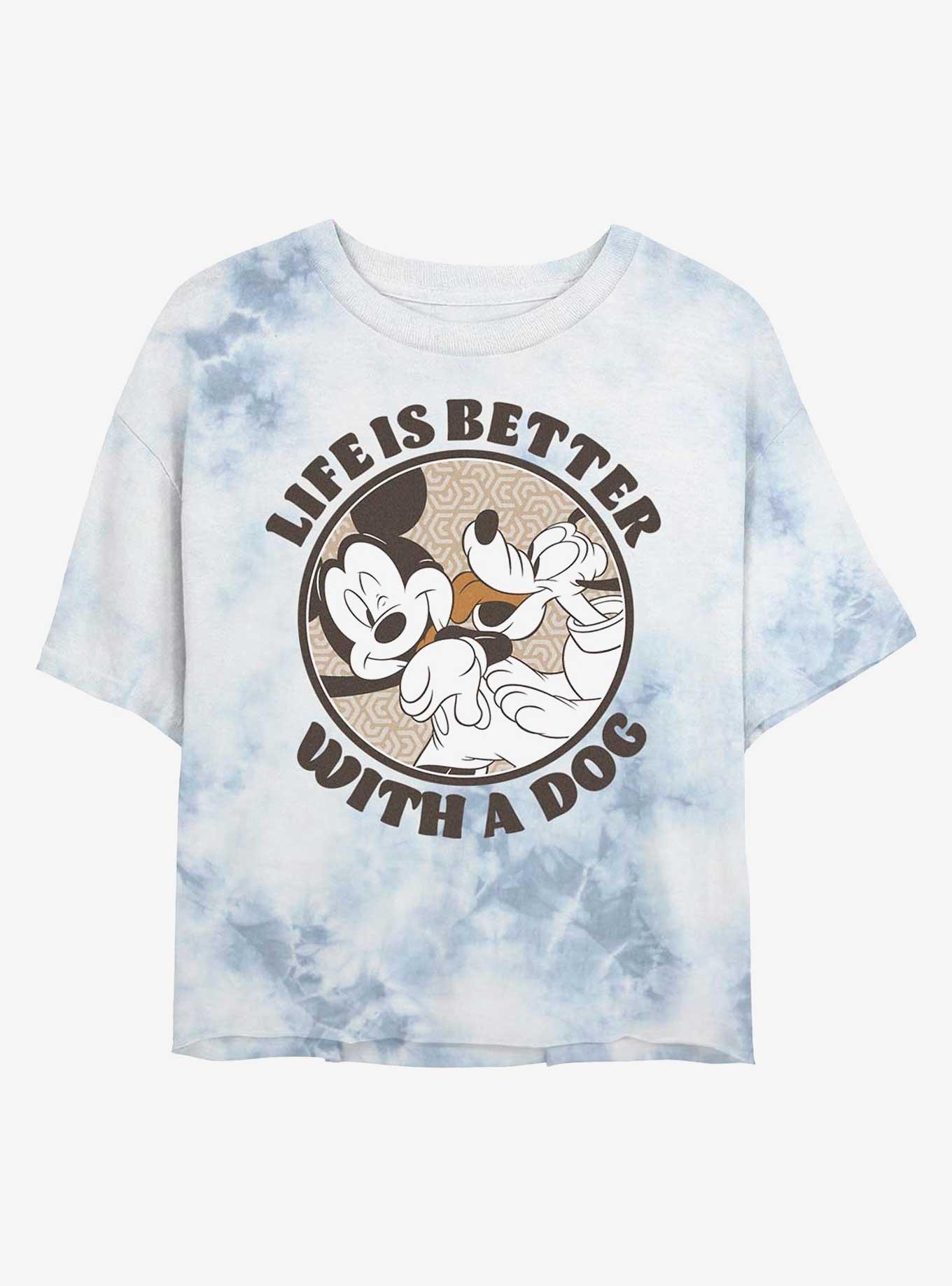 Disney Mickey Mouse Dog Life Tie-Dye Girls Crop T-Shirt, , hi-res