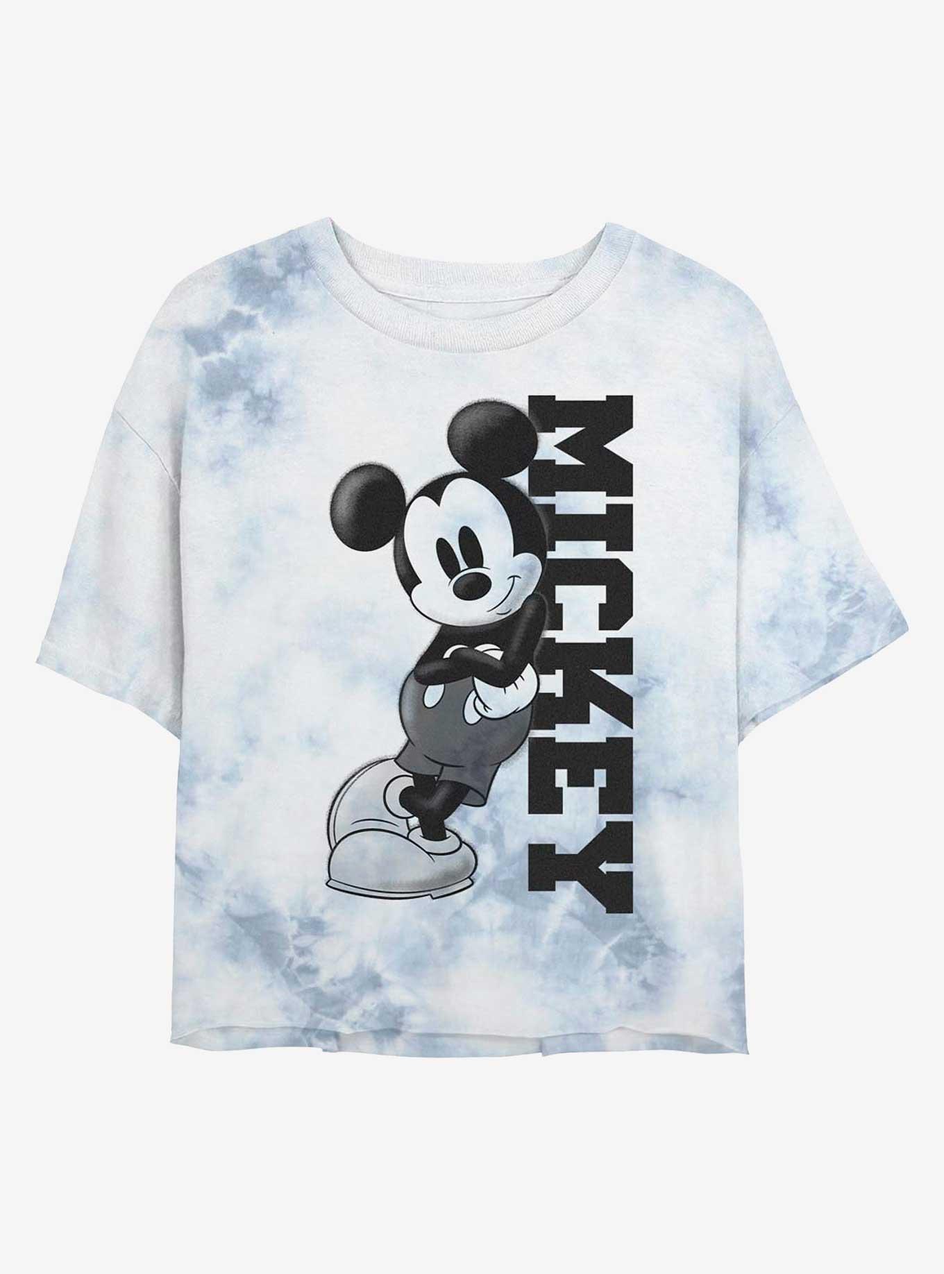 Disney Mickey Mouse Lean Tie-Dye Girls Crop T-Shirt