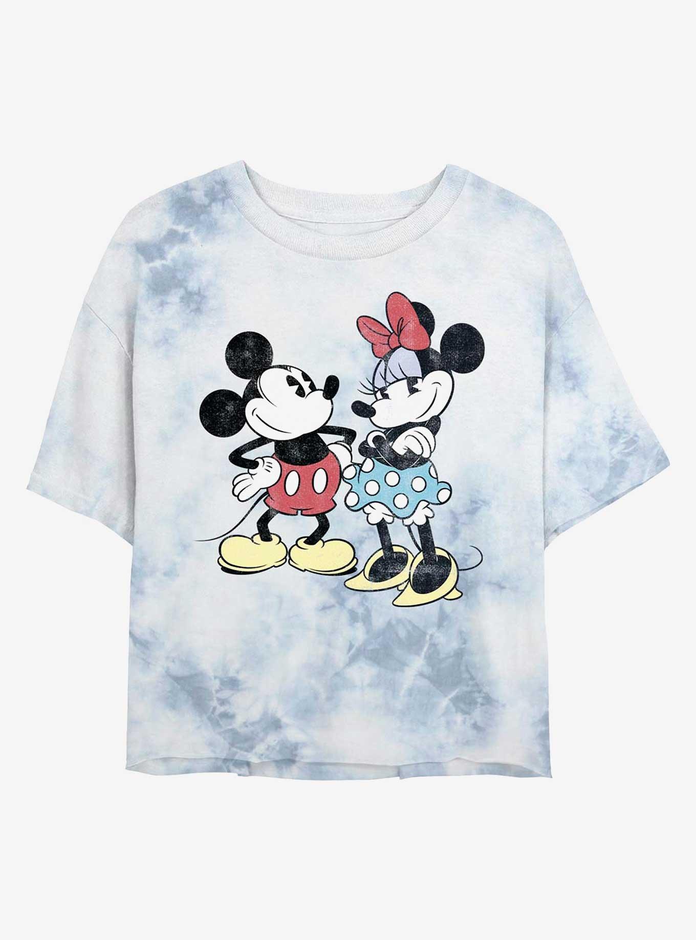 Disney Mickey Mouse Retro Mice Tie-Dye Girls Crop T-Shirt, , hi-res