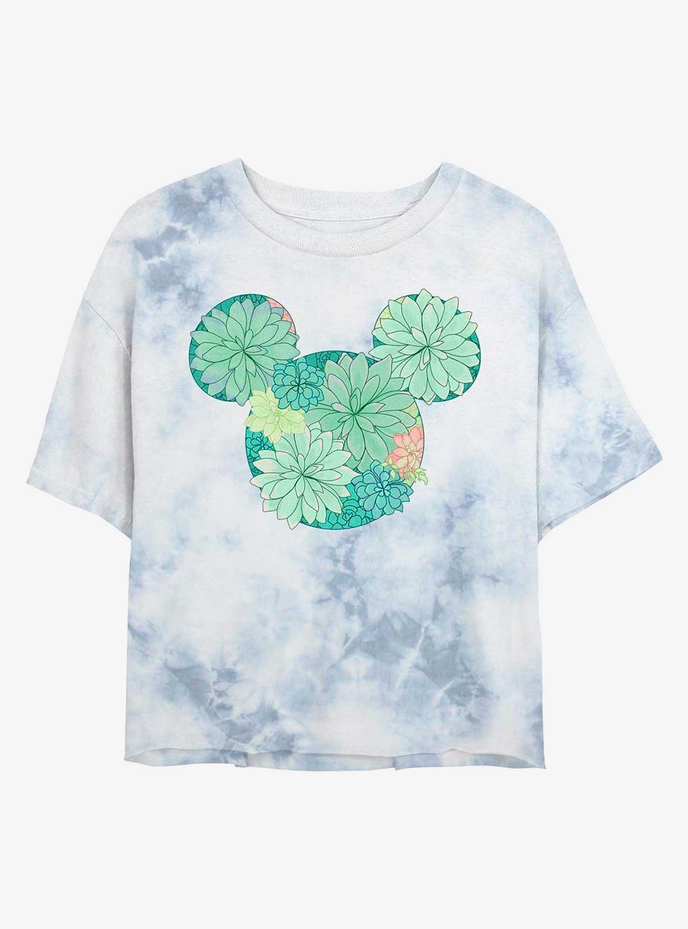 Disney Mickey Mouse Succulents Tie-Dye Girls Crop T-Shirt, , hi-res