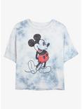 Disney Mickey Mouse Vintage Classic Tie-Dye Girls Crop T-Shirt, WHITEBLUE, hi-res