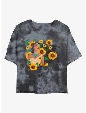 Disney Pocahontas Floral Princess Tie-Dye Girls Crop T-Shirt, , hi-res