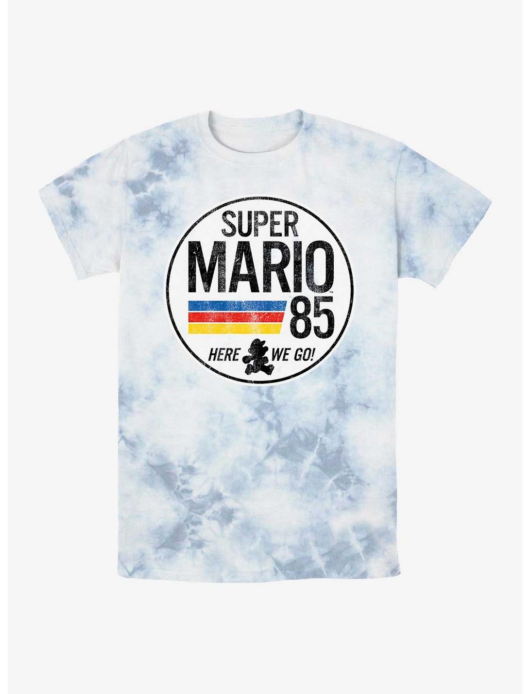 Nintendo Mario Here We Go Tie-Dye T-Shirt, WHITEBLUE, hi-res