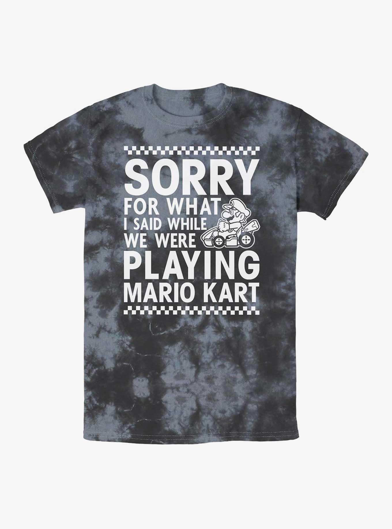 Nintendo Playing Mario Kart Tie-Dye T-Shirt, BLKCHAR, hi-res