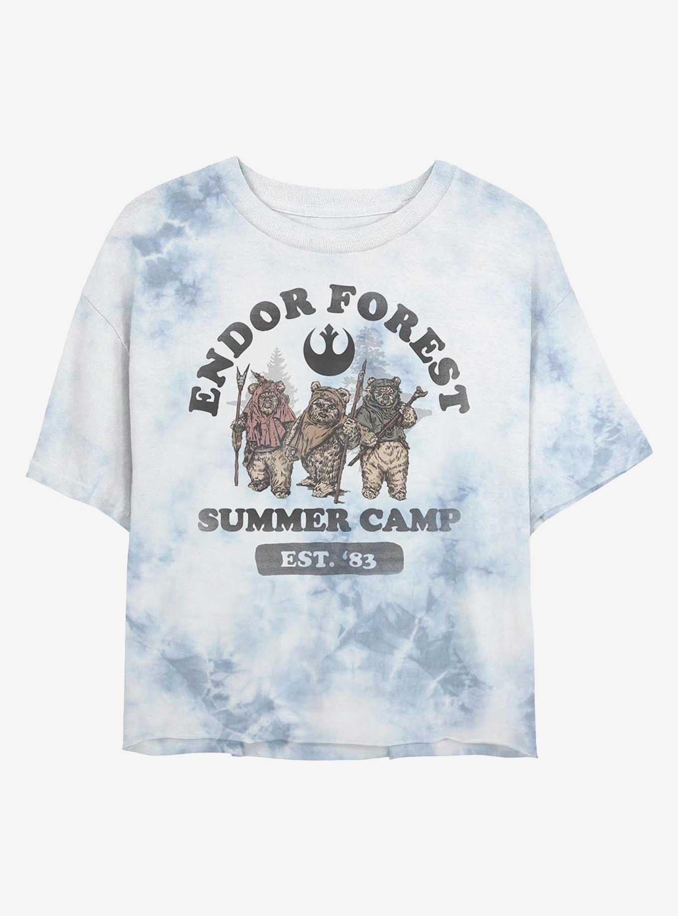 Star Wars Endor Summer Camp Tie-Dye Girls Crop T-Shirt, WHITEBLUE, hi-res