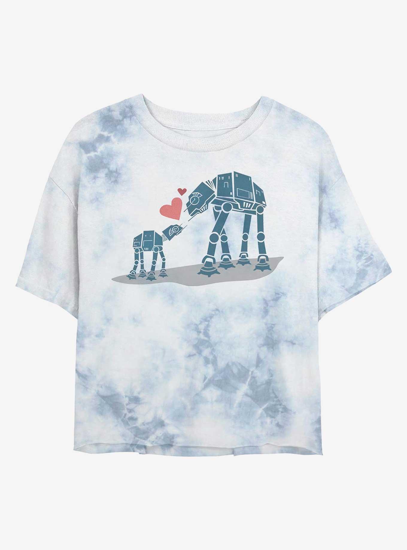 Star Wars AT-AT Love Tie-Dye Girls Crop T-Shirt, WHITEBLUE, hi-res