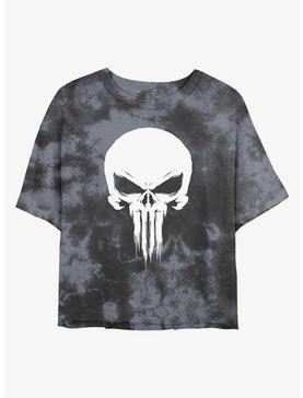 Plus Size Marvel The Punisher Skull Tie-Dye Girls Crop T-Shirt, , hi-res