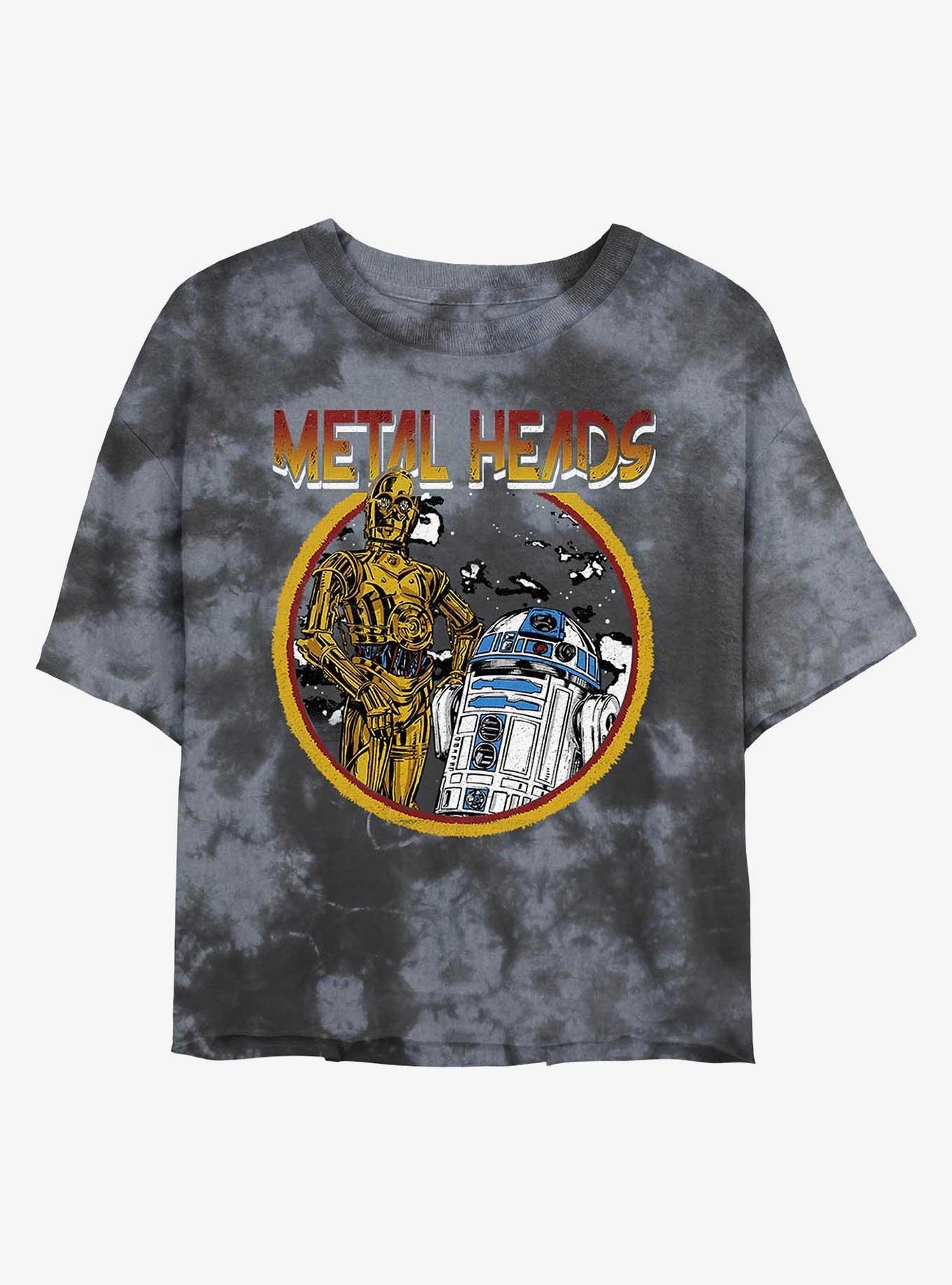 Star Wars Metal Droids C-3PO and R2-D2 Tie-Dye Girls Crop T-Shirt, , hi-res