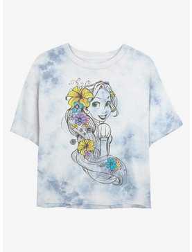 Disney Tangled Rapunzel Sketch Tie-Dye Girls Crop T-Shirt, , hi-res