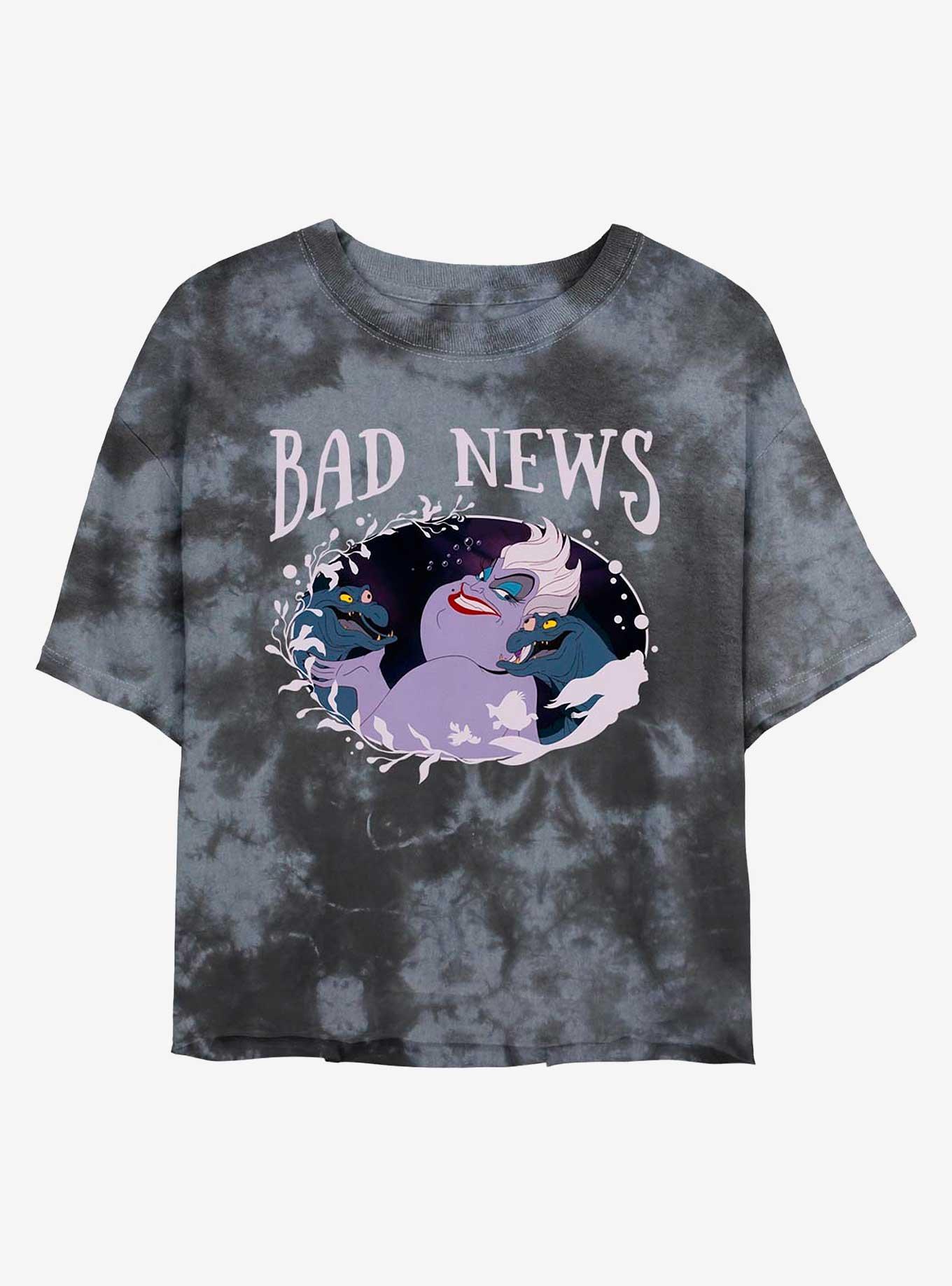Disney Villains Ursula Bad News Tie-Dye Girls Crop T-Shirt, BLKCHAR, hi-res