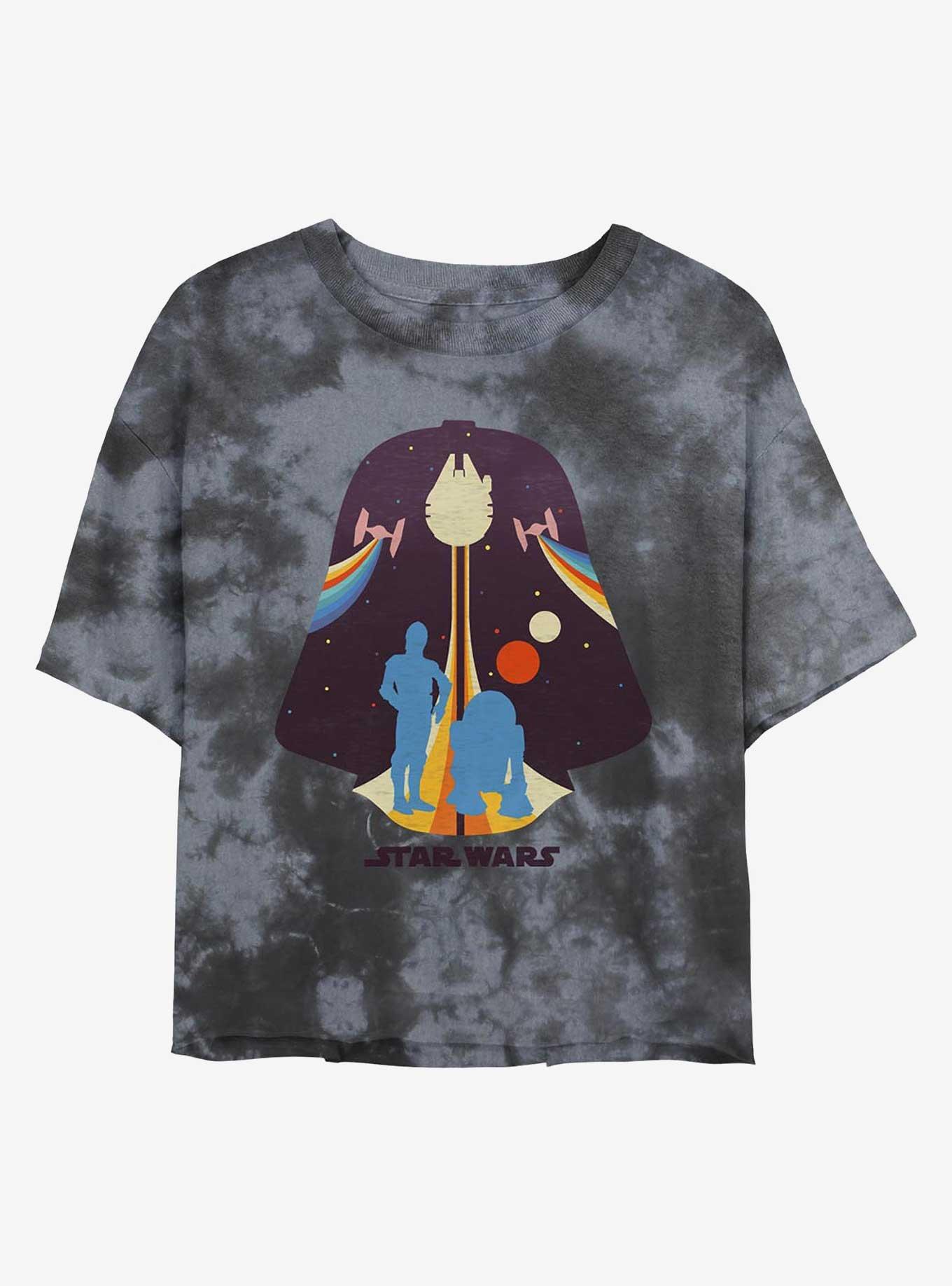Star Wars Vader Droids Tie-Dye Girls Crop T-Shirt, , hi-res
