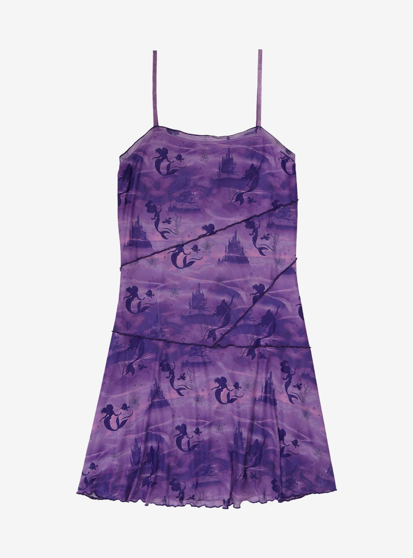 Disney The Little Mermaid Mesh Tank Dress, PURPLE, hi-res