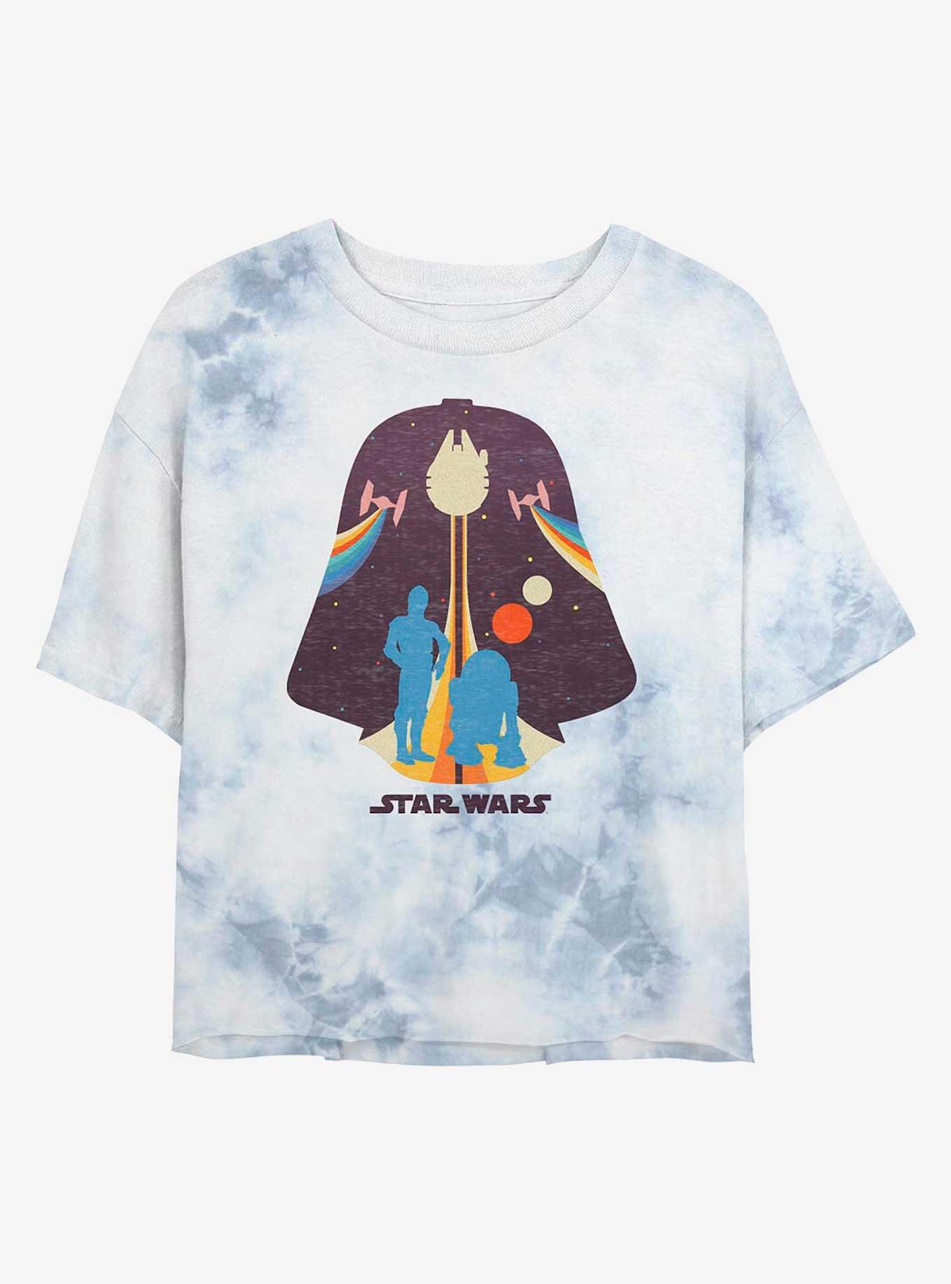 Star Wars Vader Droids Tie-Dye Girls Crop T-Shirt, , hi-res