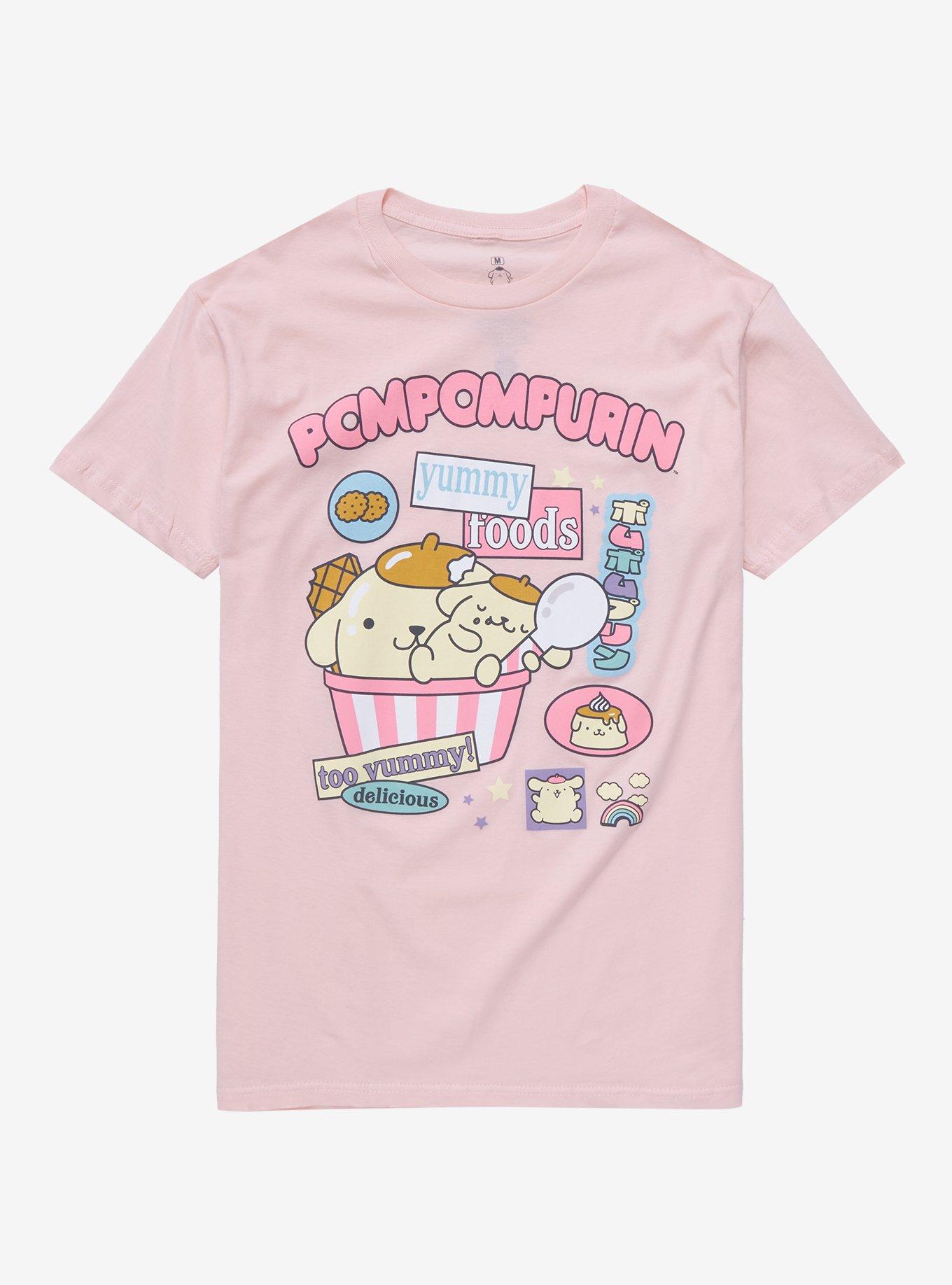 Pompompurin Yummy Foods Boyfriend Fit Girls T-Shirt, MULTI, hi-res