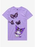 Kuromi Lavender Butterfly Boyfriend Fit Girls T-Shirt, MULTI, hi-res