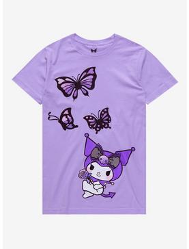 Kuromi Lavender Butterfly Boyfriend Fit Girls T-Shirt, , hi-res