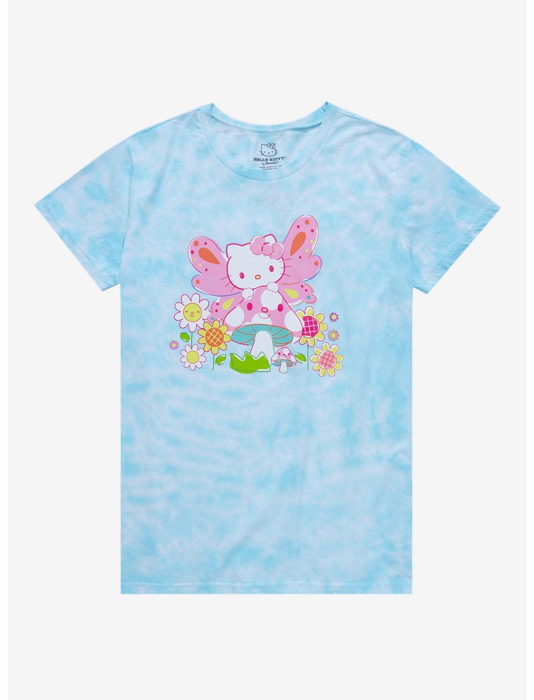 Hello Kitty Fairy Mushroom Tie-Dye Boyfriend Fit Girls T-Shirt, MULTI, hi-res