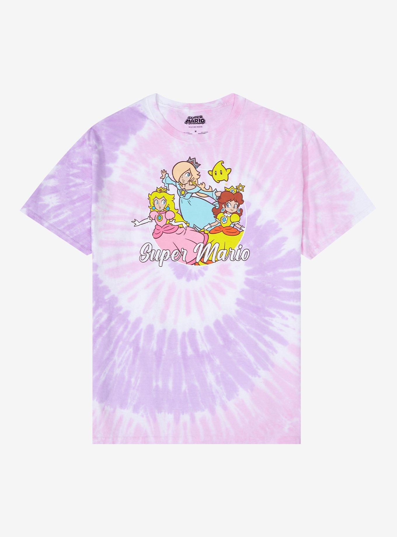 Super Mario Princess Trio Tie-Dye Boyfriend Fit Girls T-Shirt, MULTI, hi-res