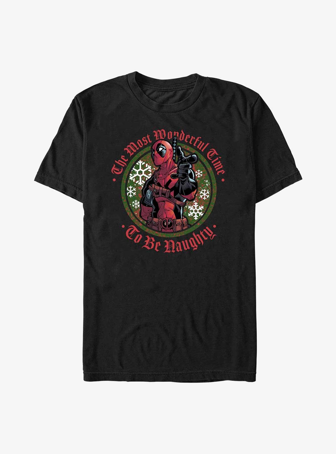 Marvel Deadpool Wonderful Time To Be Naughty T-Shirt, BLACK, hi-res