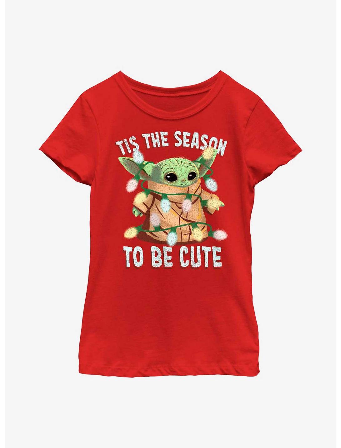 Star Wars The Mandalorian Grogu To Be Cute Youth Girls T-Shirt, RED, hi-res