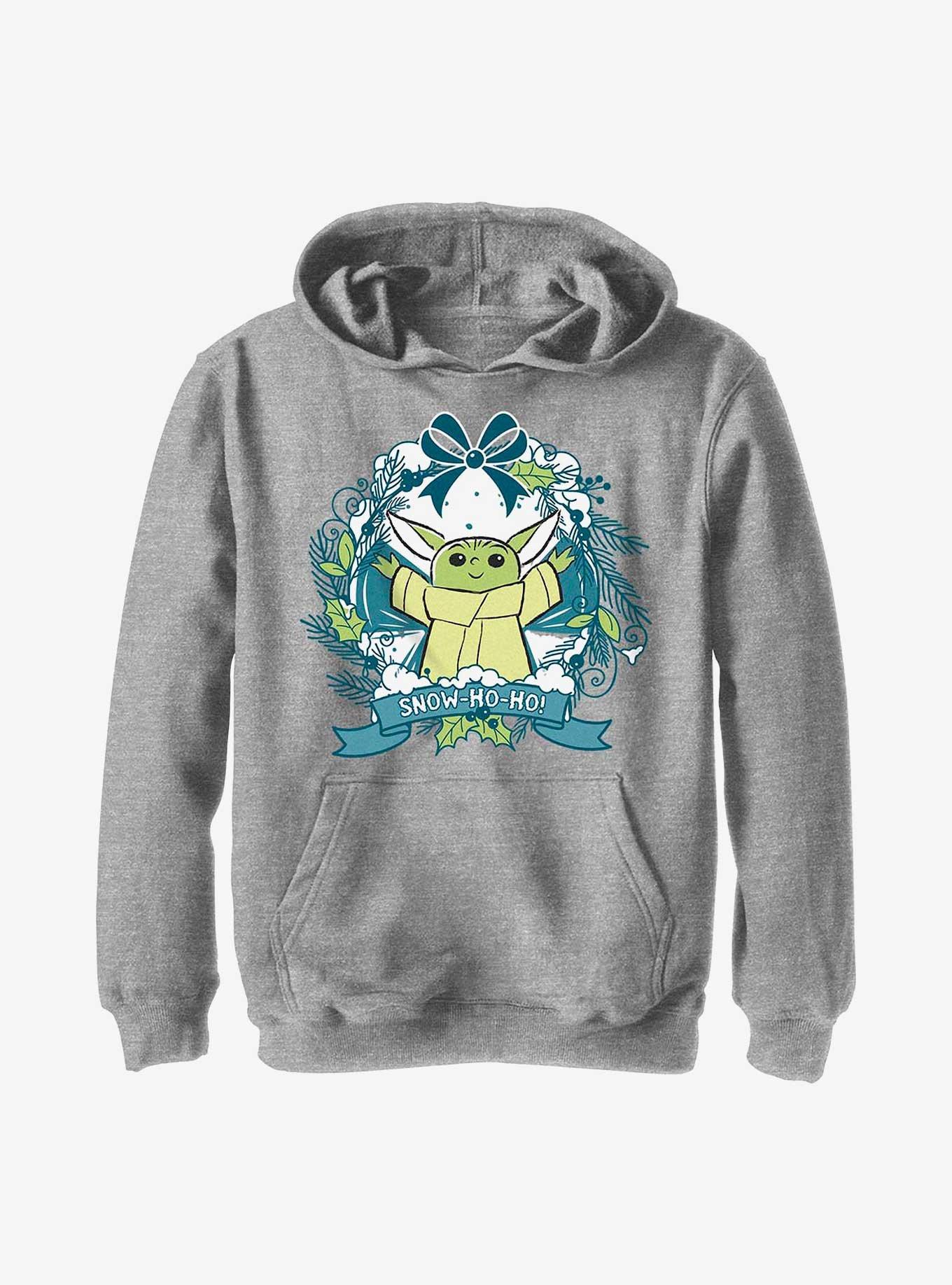 Star Wars The Mandalorian Snow Ho Ho Grogu Youth Hoodie, ATH HTR, hi-res