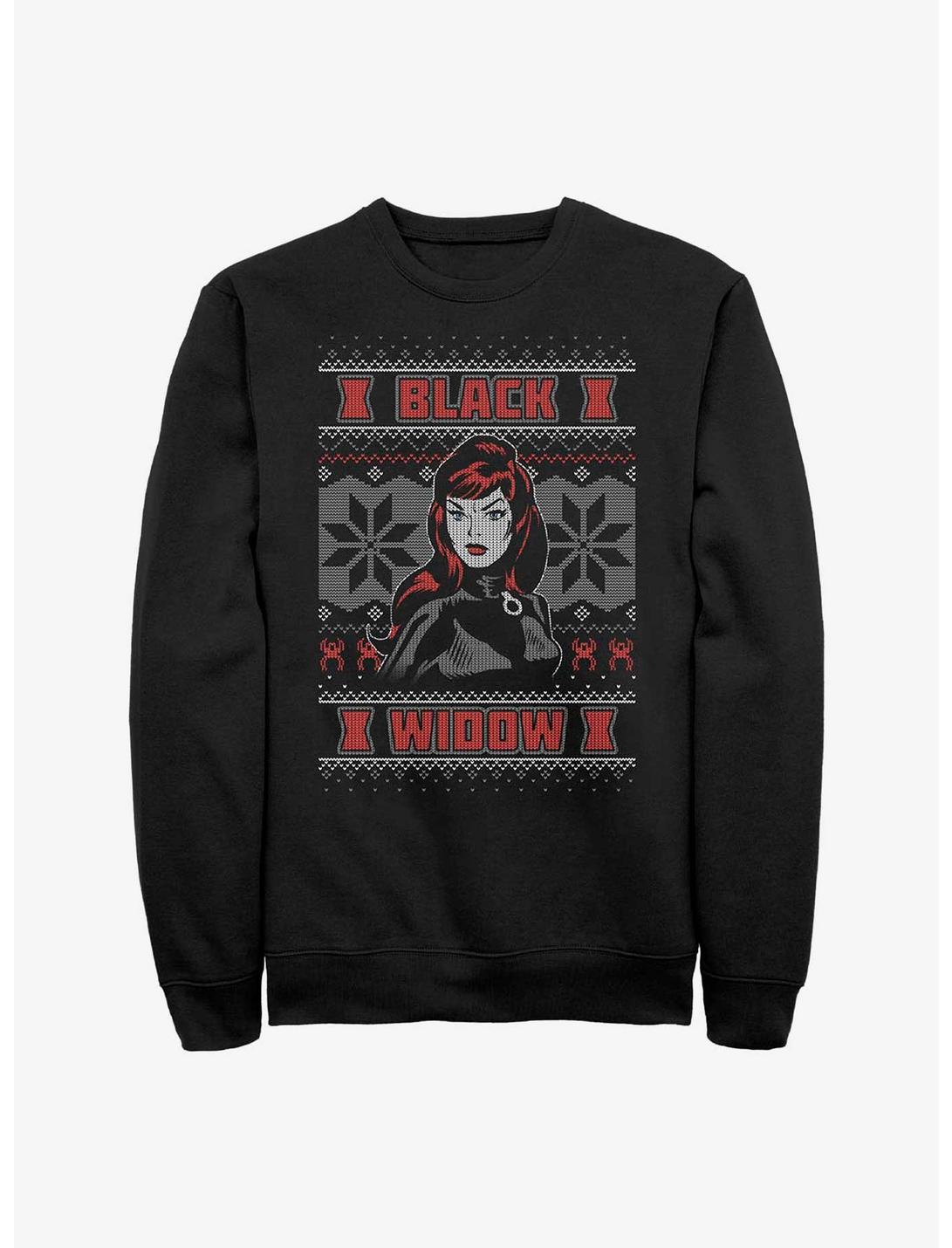 Marvel Black Widow Ugly Christmas Sweatshirt, BLACK, hi-res