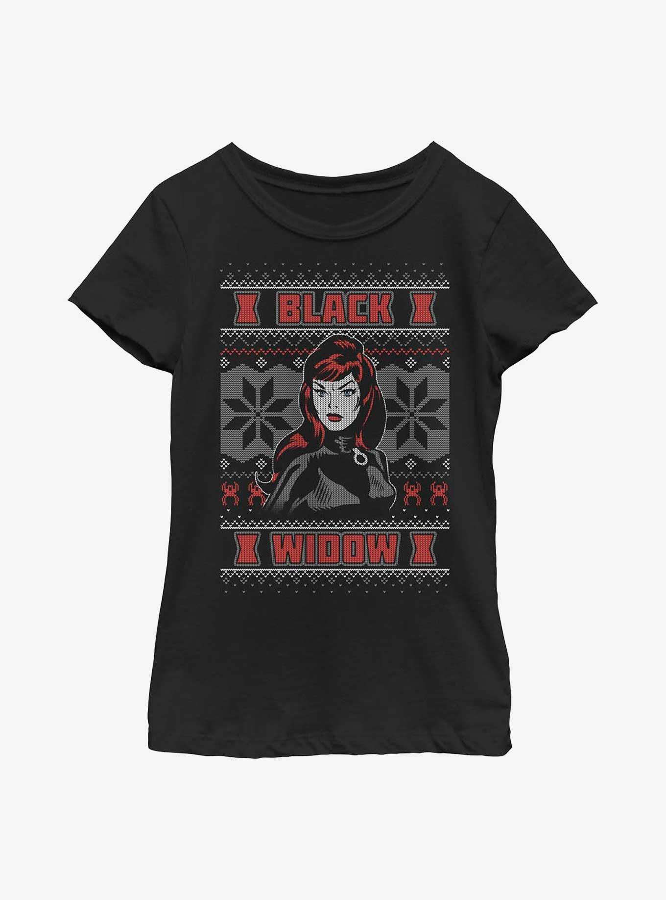 Marvel Black Widow Ugly Christmas Youth Girls T-Shirt, , hi-res
