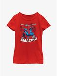 Marvel Holiday Spider-Man Youth Girls T-Shirt, RED, hi-res