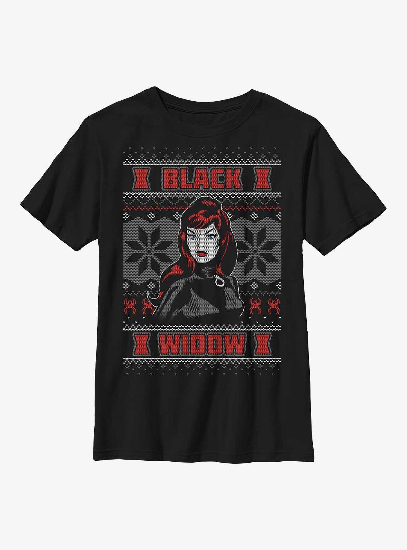 Marvel Black Widow Ugly Christmas Youth T-Shirt, , hi-res