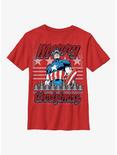 Marvel Captain America Christmas Youth T-Shirt, RED, hi-res