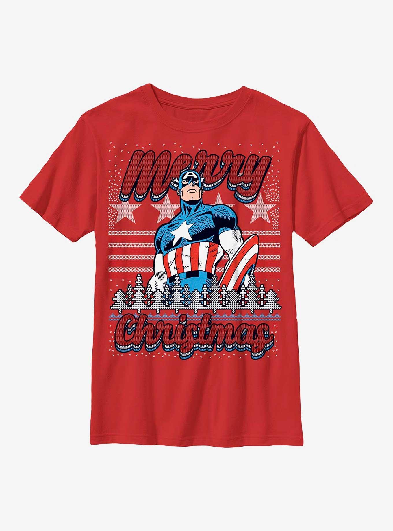 Marvel Captain America Christmas Youth T-Shirt, , hi-res