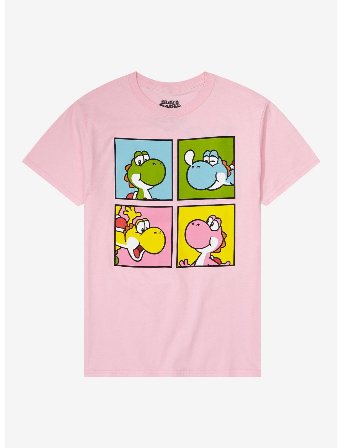 Yoshi Pink Grid Boyfriend Fit Girls T-Shirt, MULTI, hi-res