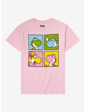 Yoshi Pink Grid Boyfriend Fit Girls T-Shirt, , hi-res