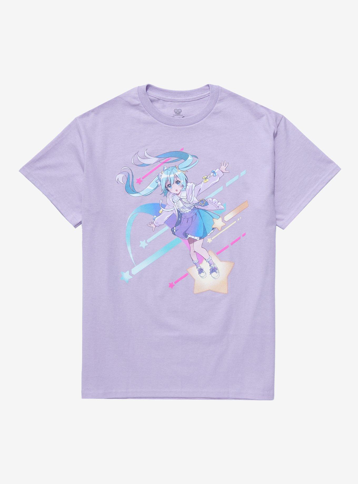 Hatsune Miku Shooting Star Boyfriend Fit Girls T-Shirt By Hazure21, MULTI, hi-res