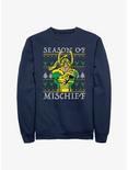 Marvel Loki Mischief Season Ugly Christmas Sweatshirt, NAVY, hi-res