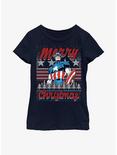Marvel Captain America Christmas Youth Girls T-Shirt, NAVY, hi-res