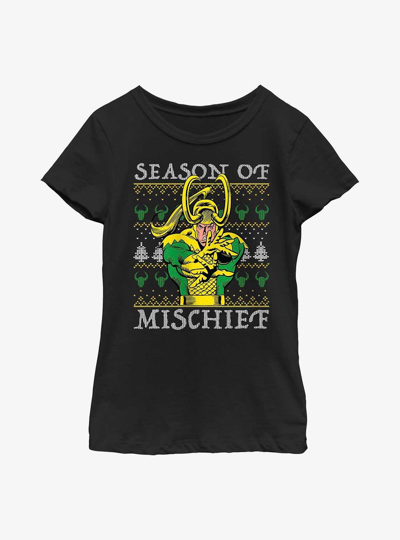 Marvel Loki Mischief Season Ugly Christmas Youth Girls T-Shirt, , hi-res