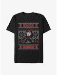 Marvel Black Widow Ugly Christmas T-Shirt, BLACK, hi-res