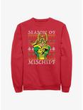 Marvel Loki Mischief Season Ugly Christmas T-Shirt, RED, hi-res