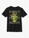 Marvel Loki Mischief Season Ugly Christmas Youth T-Shirt, BLACK, hi-res
