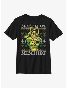 Marvel Loki Mischief Season Ugly Christmas Youth T-Shirt, , hi-res