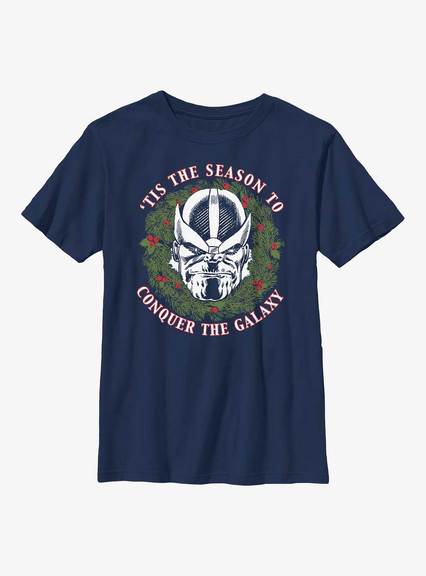 Marvel Thanos Tis The Season Girls Youth T-Shirt, NAVY, hi-res