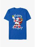 Disney Mickey Mouse Happy Holidays Santa Mickey T-Shirt, ROYAL, hi-res