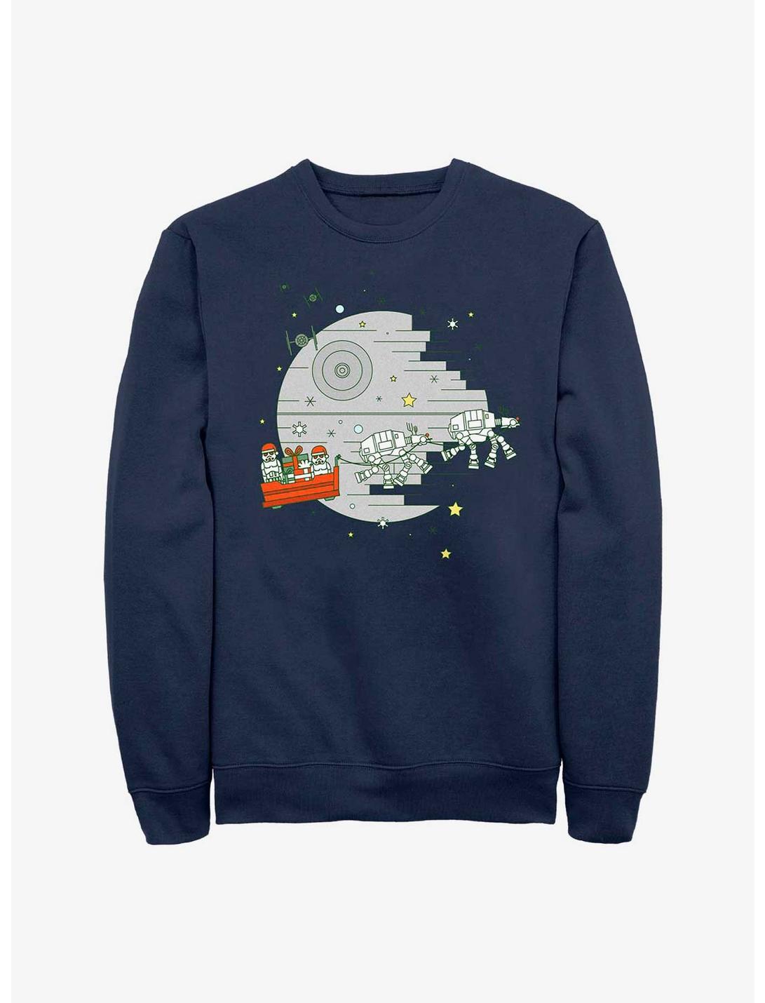 Star Wars Christmas Death Star Sweatshirt, NAVY, hi-res